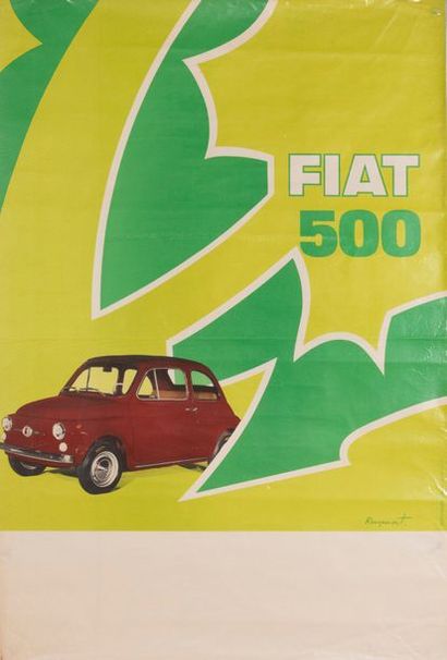 ROUGEMONT Guy de A beautiful set of seven Fiat car advertising posters: Fiat 124...