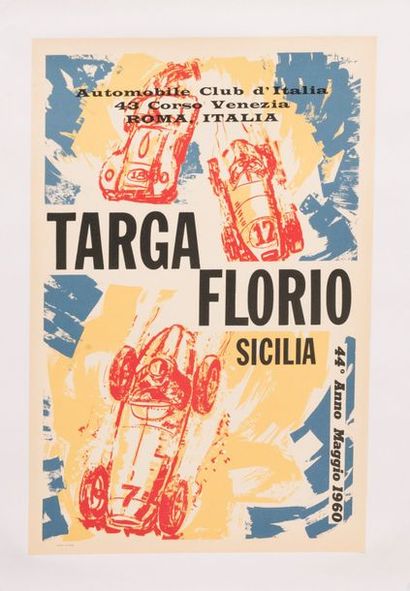 ANONYME Automobile Club d'Italia. License plate Florio Sicilia. 44th year May 1960....