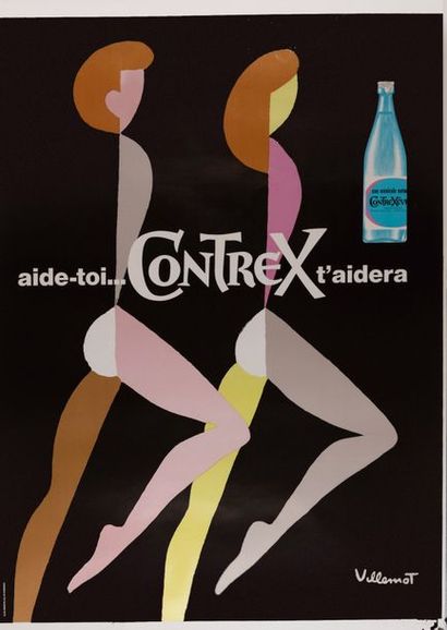 VILLEMOT BERNARD Help yourself... Contrex will help you... 1975. Offset display....