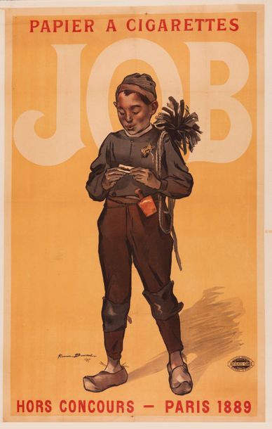 BOUISSET FIRMIN Papier à cigarettes Job. Hors concours - Paris 1889. 1895. Affiche...