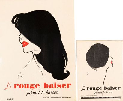 GRUAU René Le Rouge Baiser permet le baiser. Calculé à Paris par Paul Baudecroux....