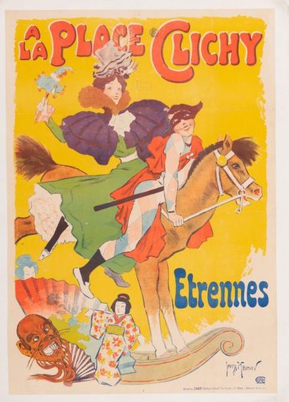 MEUNIER GEORGES A la place Clichy. Etrennes. 1897. Affiche lithographique. Imprimerie...