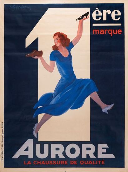 CAPPIELLO LEONETTO Aurore Quality shoes 1st brand. Circa 1930. Lithographic poster....