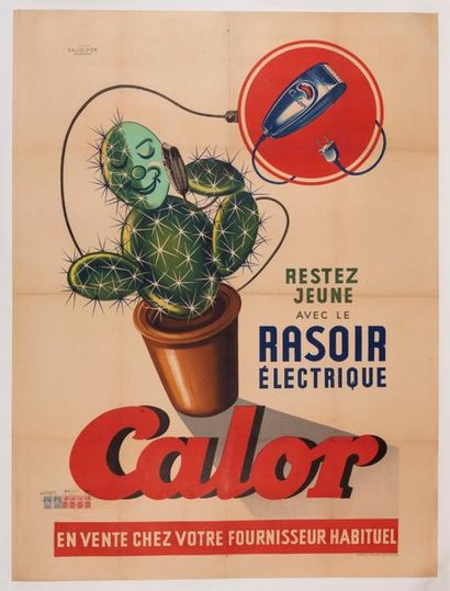 KALISCHER Garreau d'après Stay young with the Calor electric razor. 1948. Lithographic...
