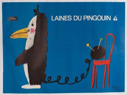 LEUPIN HERBERT Penguin Wool. Circa 1960. Lithographic and halftone poster. Bedos...