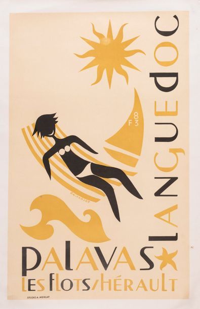 VARIOT J.C Palavas Les Flots Languedoc. Circa 1950. Lithographic poster. Studio A....