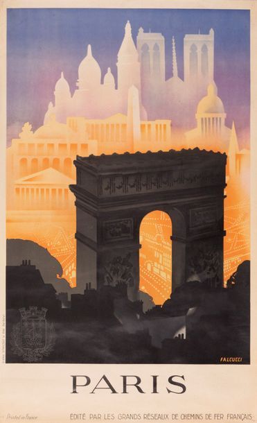 FALCUCCI Robert Paris. Published by the major French railway networks. Circa 1935....
