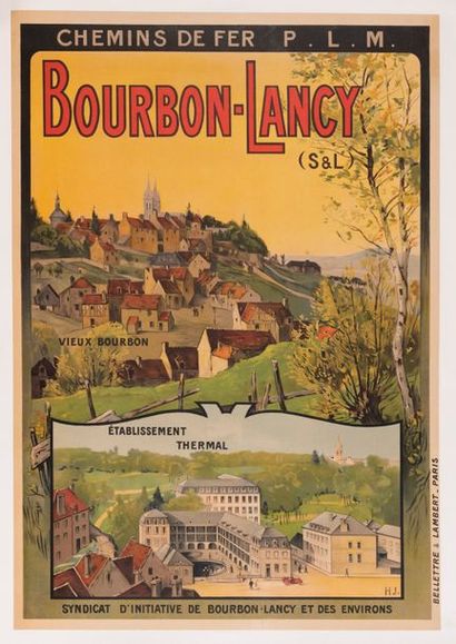 H J. (mongramme) Railways P.L.M. Bourbon-Lancy (Saône et Loire). Old Bourbon. Thermal...