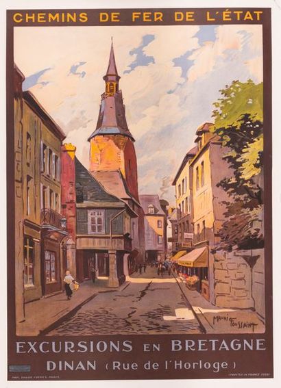 TOUSSAINT MAURICE State Railways. Excursions in Brittany. Dinan (Rue de l'Horloge)....