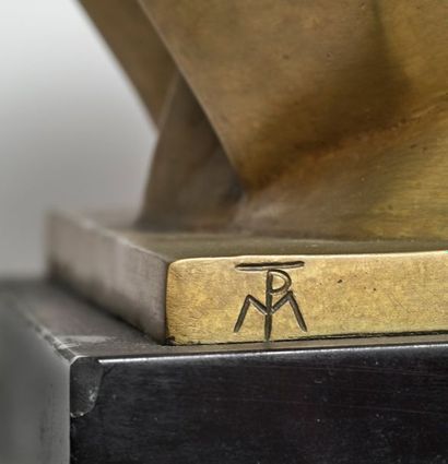 Marie-Thérèse PINTO (1894-1980) 
Colloque astral, circa 1962
Bronze à patine dorée,...