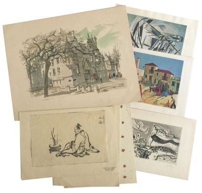 (GREETING CARDS) Set of 39 artist's greeting...