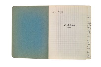 ELGAR Frank 
Manuscript of an essay on cubism. Dated November 13, 1969, text written...