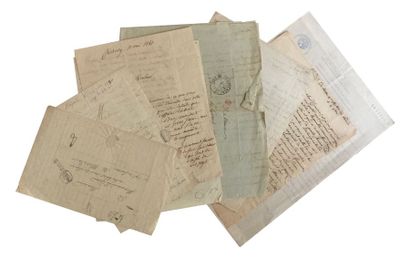 (ELGAR Frank) Ensemble de 13 lettres ou documents du XIXème siècle concernant la...
