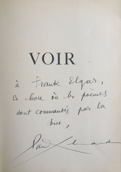 ELUARD Paul Voir. 
Editions des trois collines Paris 1948. E.O. L'un des 3000 ex...