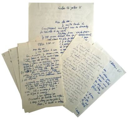 ESTEVE Maurice 4 lettres autographes signées et adressées en 1958 et 1965 à Frank...