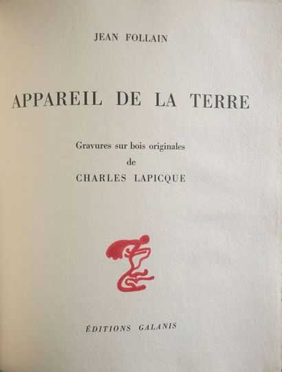 (LAPICQUE Charles) FOLLAIN Jean Appareil de la terre. Editions Galanis Paris 1961....