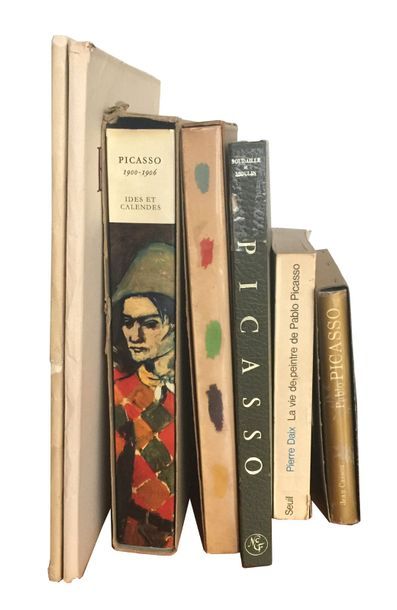 (PICASSO Pablo) Ensemble de 7 livres sur Picasso dont 5 dédicacés à Frank ELGAR (Cassou...