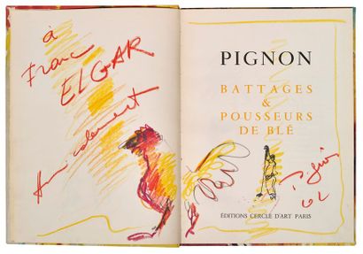 PIGNON Edouard Threshing and wheat pushers. 
Editions Cercle d'art Paris 1962. E.O....