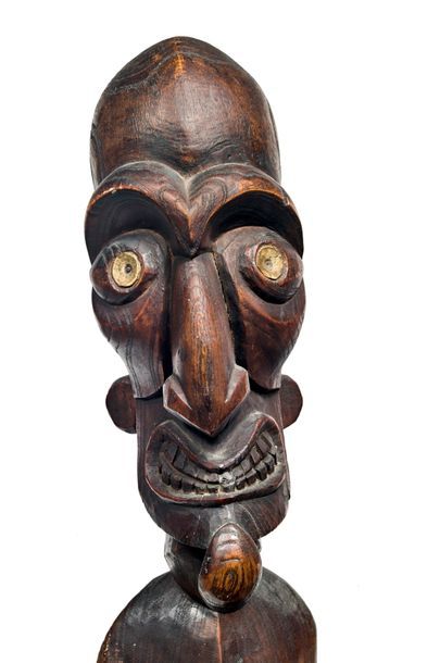 null Wood with brown patina 
Moal Kavakava, Easter Islands, Polynesia XXth 
H: 87...