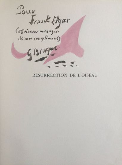 (BRAQUE Georges) ELGAR Frank Resurrection of the bird. 
Maeght Editeur Paris 1958....