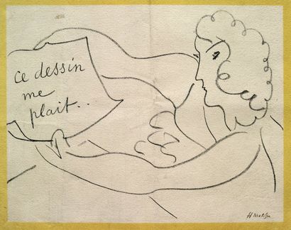 Henri MATISSE (1869-1954) «Ce dessin me plait»
Lithographie, numéroté 49/500 17,5...