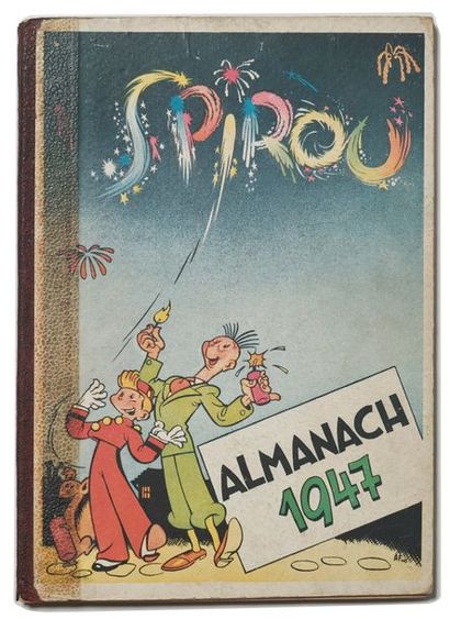 FRANQUIN Dédicace
Almanach Spirou 1947 (avec calendrier) agrémenté d'un dessin représentant...