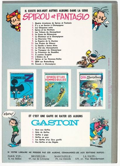 null Spirou 19 - Panade à Champignac
Edition originale dos rond gris, titre en bleu....