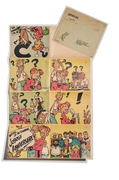 null Spirou - Carte d'anniversaire
Rare carte dépliante de 1950 représentant les...