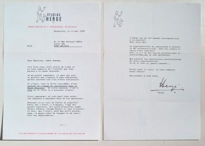 HERGÉ Correspondances
Ensemble de 2 lettres datées des 11 et 25 mai 1978 signées...
