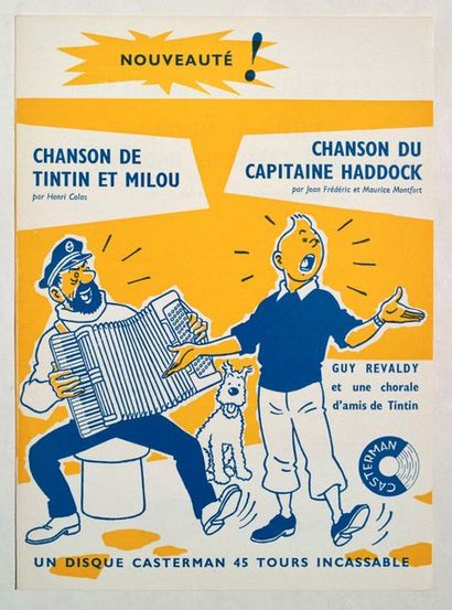null Tintin - Publicité pour un disque Petit feuillet de 4 pages présentant la chanson...