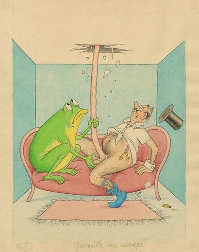 Albert DUBOUT (1905-1976) Roger la grenouille Ensemble de 12 dessins à l'encre de...