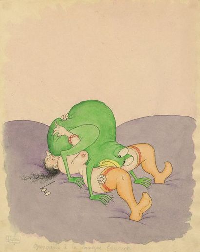 Albert DUBOUT (1905-1976) Roger la grenouille Ensemble de 12 dessins à l'encre de...