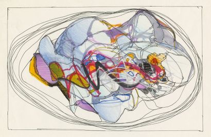 MOEBIUS (1938-2012) Abstraction 5
Technique mixte pour ce dessin abstrait d'un Moebius...