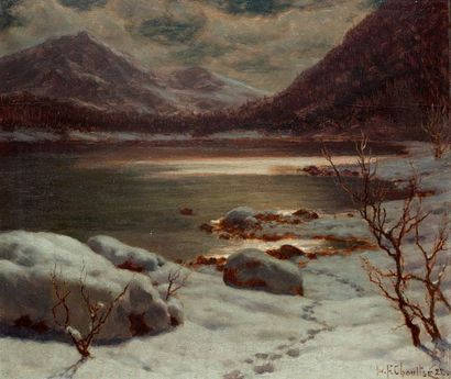 Ivan Féodorovitch CHOULTSÉ (Saint-Pétersbourg 1874 - Nice 1939) 
Clair de lune hivernal... Gazette Drouot