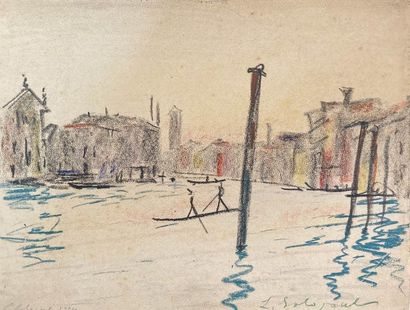 LÉONID ROMANOVITCH SOLOGOUB (EÏSK 1884 - LA HAYE 1956) Grand canal - Venise
Pastel...