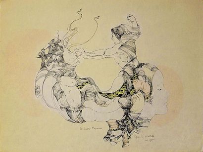 MOREAU Didier L'amour / Lithographie sur papier Japon / Epreuve d'artiste / Signé...