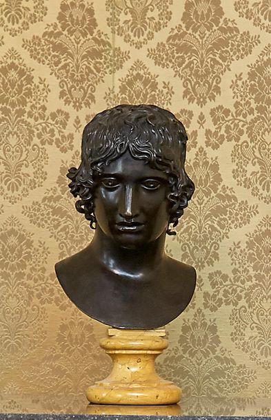 D'après l'Antique 
Ephebe
head Bronze print with brown patina on a moulded yellow...