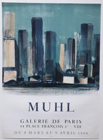 null Muhl, Galeries de Paris, Paris, 1966 ; Imprimerie Mourlot [65*47 cm] (très bon...