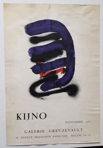 null Kijno, Galerie Creuzevault, Paris, 1963 ; Imprimerie E. et J. Desjobert, [66,8*45,5...