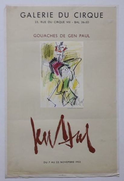 null Gouaches de Gen Paul, Galerie du Cirque, Paris, 1952 ; Imprimerie Mourlot [60*40...