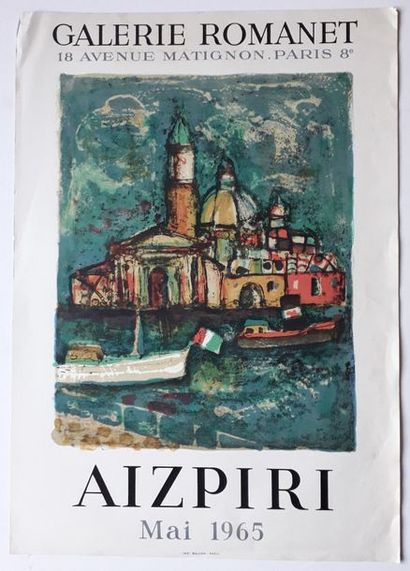 null Aizpiri, Galerie Romanet, Paris, 1965 ; Imprimerie Ballon [77*54 cm] (état moyen,...