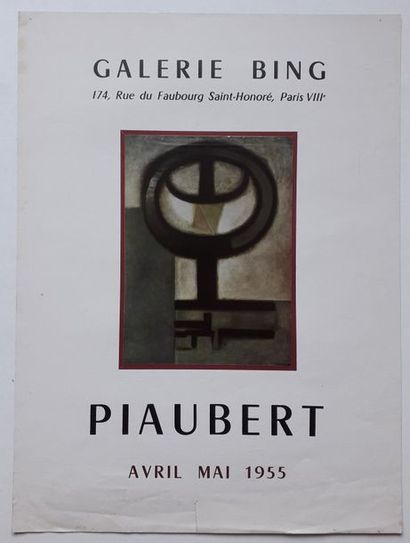 null Piaubert, Galerie Bing, Paris 1955 [60*44.5 cm] (average condition, thumbtack...