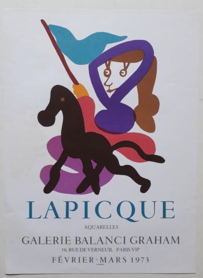 null Lapicque, aquarelles, Galerie Balanci Graham, Paris, 1973 ; Imprimerie Mourlot...