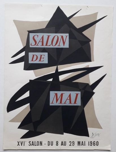 null Salon de Mai, Paris, 1960 ; Imprimerie Mourlot [62,5*47 cm] (assez bon état...