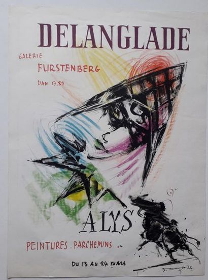 null Delanglade : Alys peinture parchemin, Galerie Furstenberg, Paris, sans date...