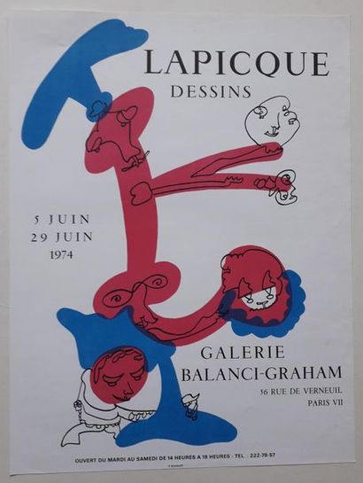 null Lapicque, dessins, Galerie Balanci-Graham, 1974 ; Imprimerie Mourlot [64,5*49...