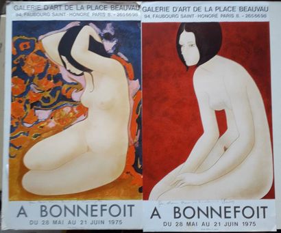 null A. Bonnefoit [2 affiches], Galerie de la place Beauvau, Paris, 1975 ; Imprimerie...