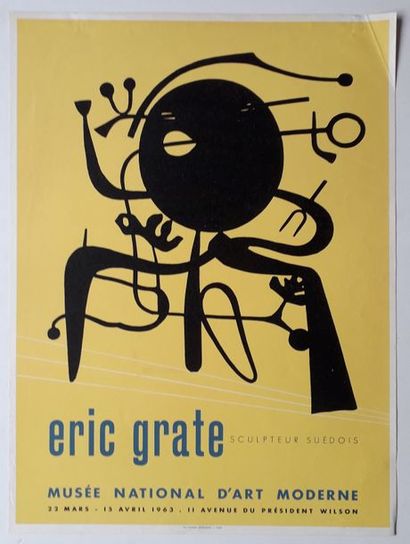 null Eric Grate sculpteur Suédois, Musée National d’Art Moderne, Paris, 1963 ; Imprimerie...