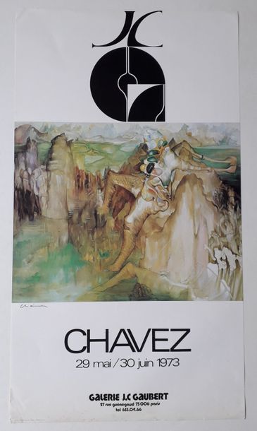 null Chavez, Galerie J-C Gaubert, Paris, 1973, [79,8*44,5 cm], (fairly good general...
