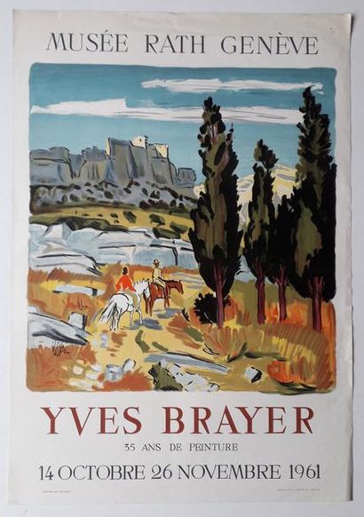 null Yves Brayer, Musée du Rath Genève, 1961 ; Imprimerie G. Ballon L. Détruit [77,8*54...
